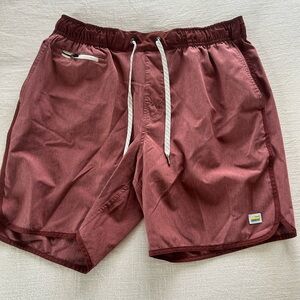 Vuori Men's Athletic Shorts in Burgundy